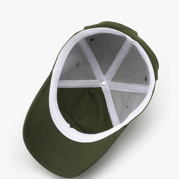 Handmade Baseball Cap With Attached Sunglasses Khaki Green OS - Picture 13 of 15